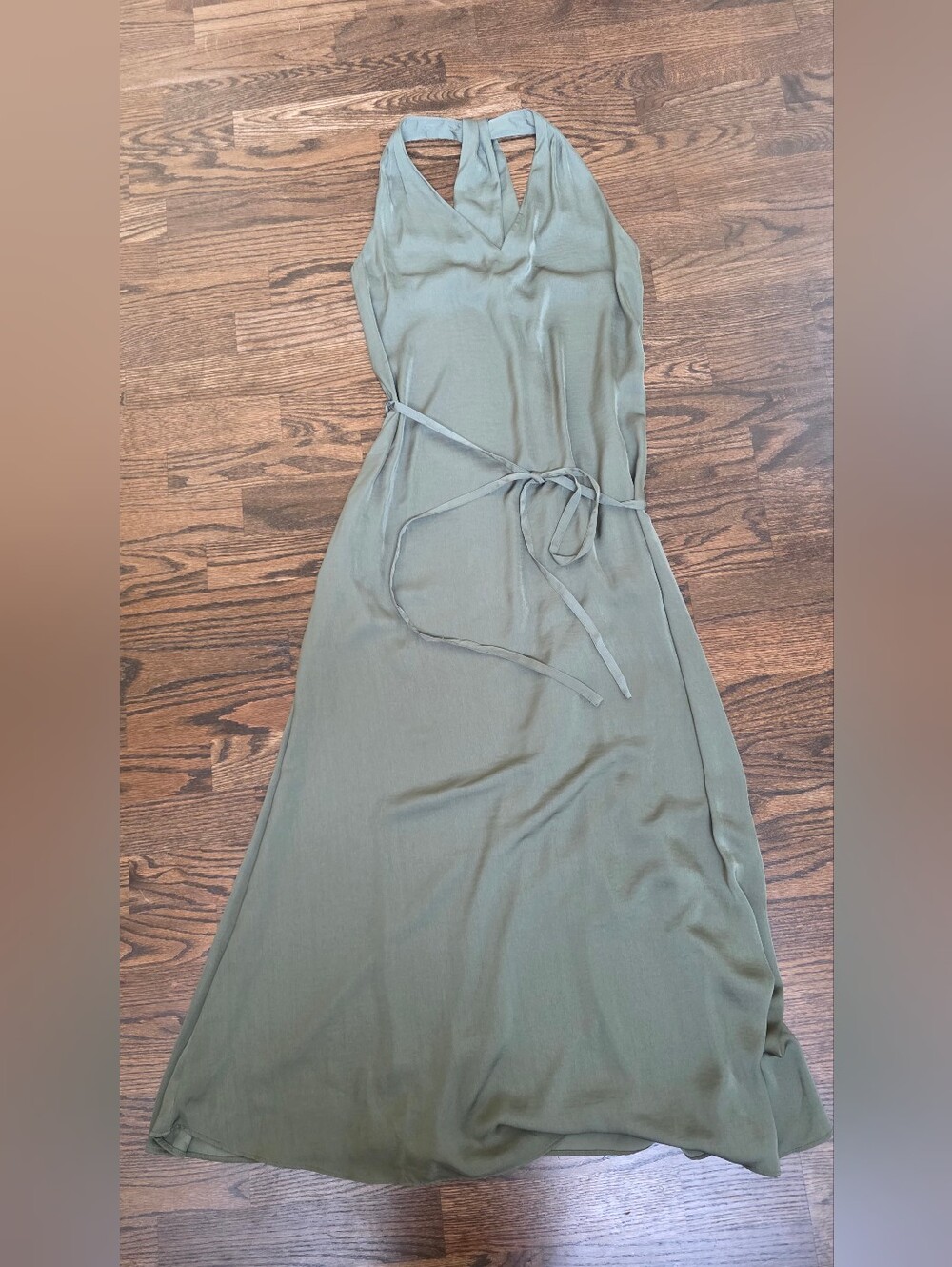 Banana Republic Olive Green Halter Maxi Dress Size S